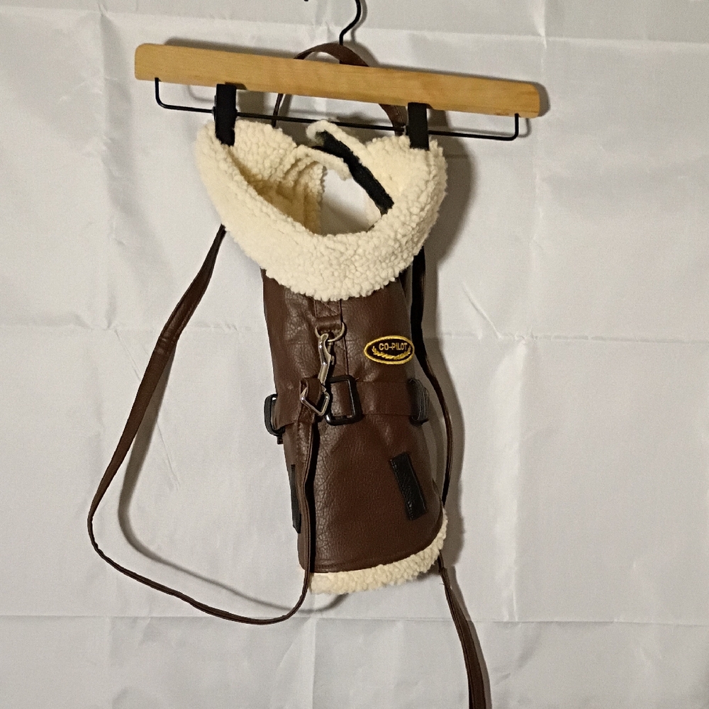 Brown and Cream Dog Carrier with Strap